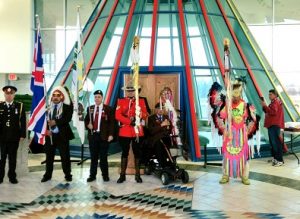 The First Nations University's Remembrance Day ceremony. Photo by Manfred Joehnck